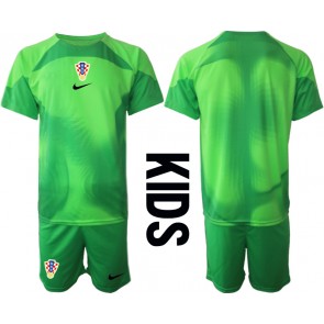 Kroatien Målvakt Hemmakläder Barn VM 2022 Kortärmad (+ Korta byxor)